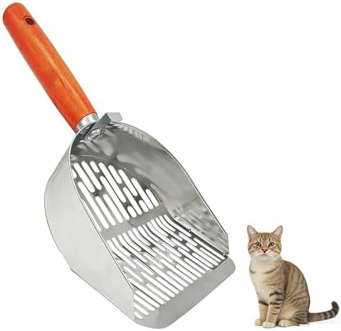 Cat Litter Scoop Metal 304 Stainless Steel, One-Piece Pressed Design by Unknown