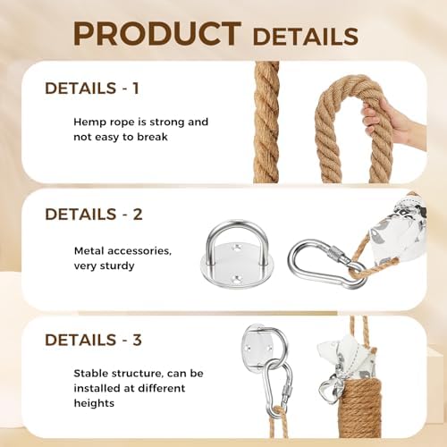 Weysat 2'' x 6.7 ft Cat Climbing Rope - Image 3