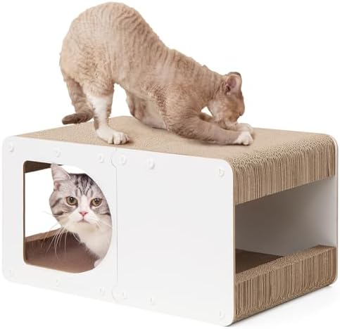 EHEYCIGA Cardboard Cat Scratcher House, 20-Inch Cat Scratch pad by EHEYCIGA
