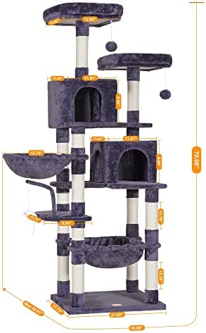 Heybly Cat Tree, 70 inches Tall Cat Tower - Image 3