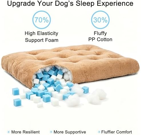2 Pack Dog Bed, Washable Deluxe Plush Dog Crate Beds - Image 3