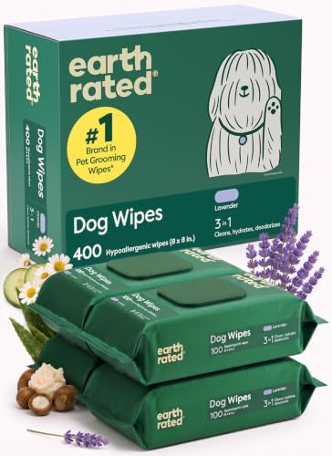 Earth Rated Dog Wipes for Paws & Butt, Deodorizing by EarthRated