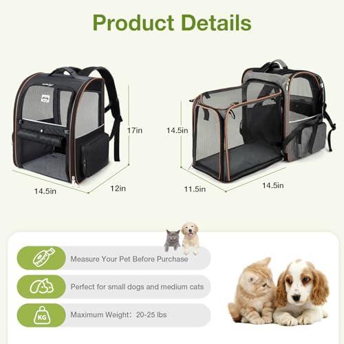 Large Cat Backpack Carrier Expandable Pet Carrier Backpack - Image 2