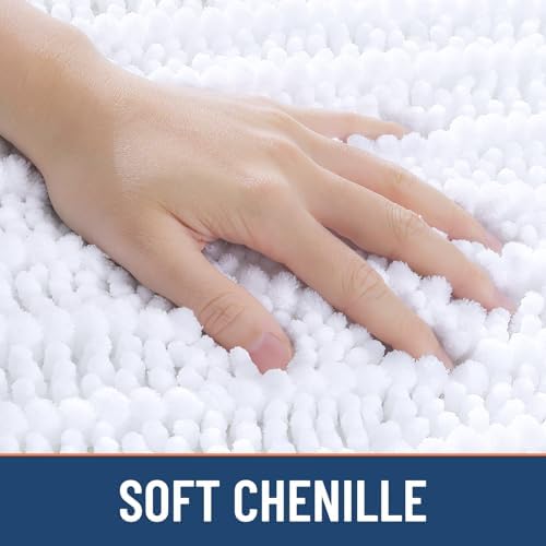 Smiry Bathroom Rugs 47X20, Extra Soft Rubber Backing Chenille Bath Mats - Image 4