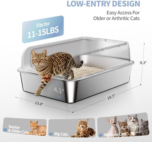 2 Pack Stainless Steel Cat Litter Box - Image 2