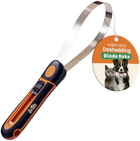 GoPets Deshedding Blade Rake, Adjustable Dog & Cat Dematting Grooming Tool by GoPets