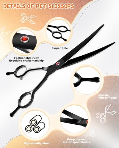 Dog Grooming Scissors, Curved Scissors - Image 2