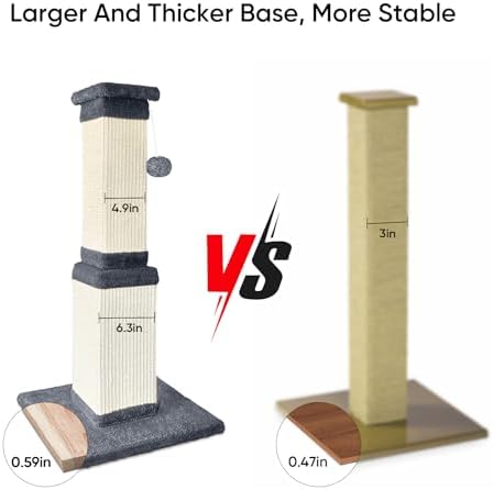 Cat Scratching Post for Indoor Cats, 32Inch Sisal Cat Scratcher - Image 5