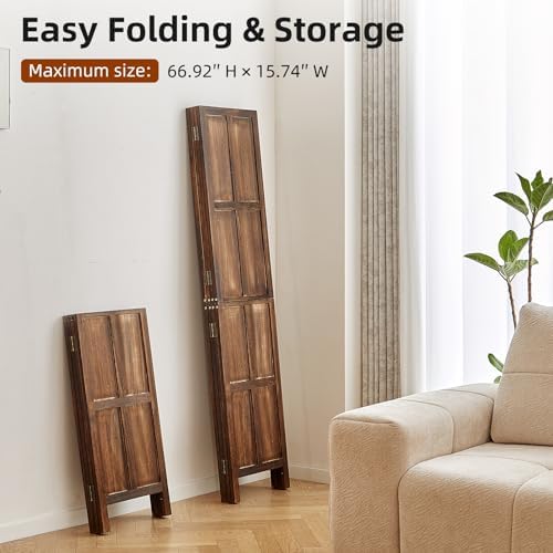 4 Panel Room Divider, 2-in-1 Detachable Privacy Screen - Image 6
