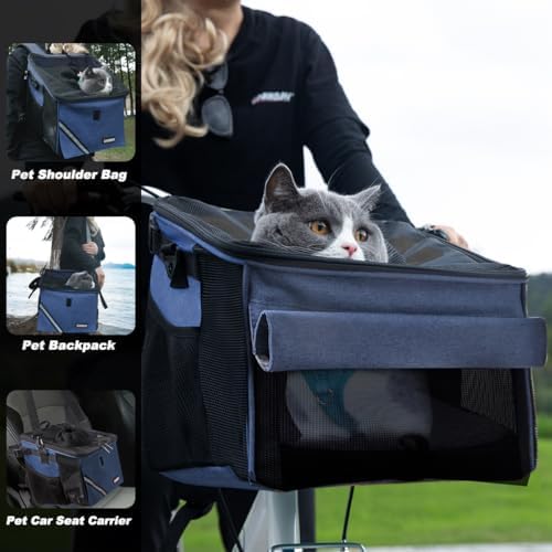 Pet Carrier Bicycle Basket Bag Pet Carrier/Booster Backpack - Image 2