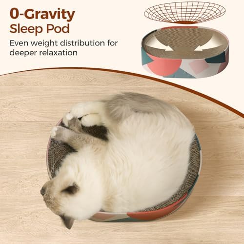ComSaf Cat Scratcher Bed 17 x 13 in, Oval Cardboard Scratch Pad - Image 3