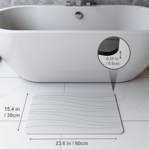 Fast Drying Stone Bath Mats for Bathroom, Non-Slip Diatomaceous Earth Bath Mat - Image 2
