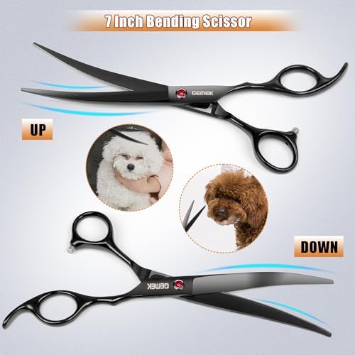 7.0in Titanium Dog Grooming Scissors Set - Image 5