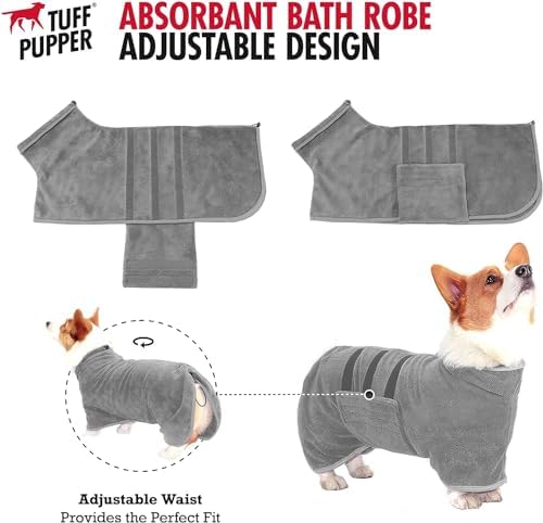 Tuff Pupper Fast Drying Dog Bath Robe | 800 GSM Plush Dog Towel - Image 3