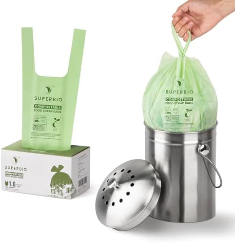 SUPERBIO 1.6 Gallon Compostable Food Scrap Bags - Image 2