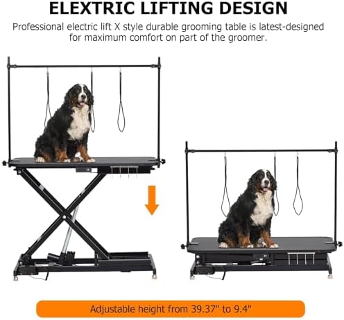 47 in Electric Pet Grooming Table w/Leveling Wheels, Max 264 LBS - Image 6