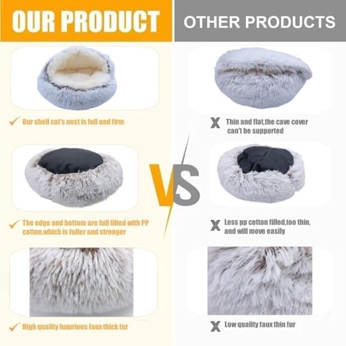 ZaneSun Calming Round Dog Bed & Cat Cave - Image 4