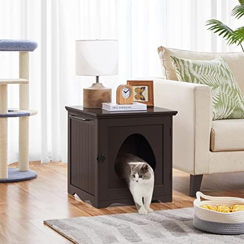 Yaheetech Cat Litter Box Enclosure, Hidden Litter Box Furniture - Image 2