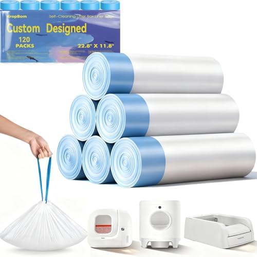120 Pcs Automatic Cat Litter Bags fits PURA MAX 2/MAX/X&ScoopFree Clumping by KropBom