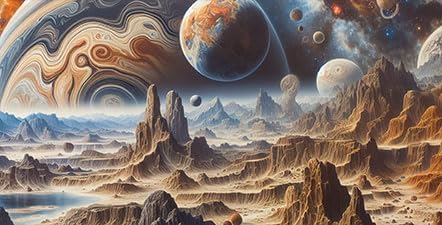 72X24IN Cosmic Spaceterrarium Background, Cool Parallel Space Themed Aquarium Reptile Habitat Background, Aquarium Background with 10EVA Double-Sided Tape