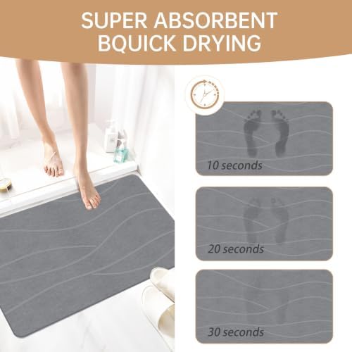 THMINS 2 Pack Extra Large Stone Bath Mat - Image 5