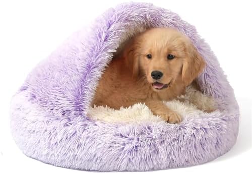NOYAL Hooded Donut Bed, Calming Cave by Noyal
