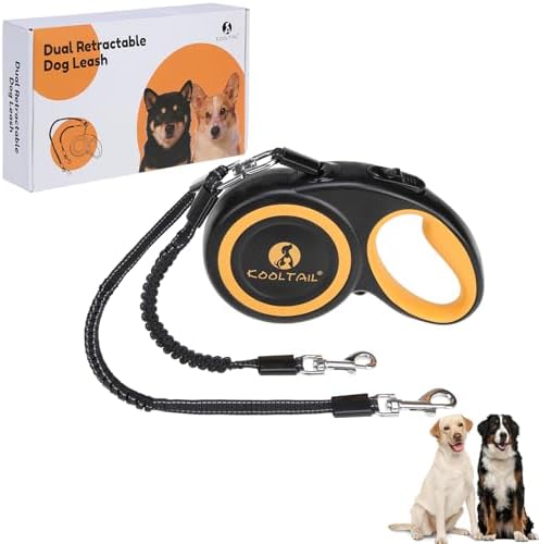 KOOLTAIL Dual Retractable Dog Leash by KOOLTAIL