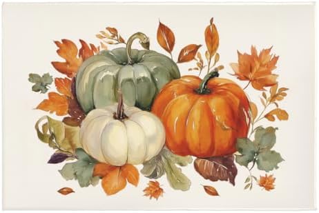 Giwawa Fall Pumpkin Bath Rug Autumn Leaves Bathtub Mat Non Slip Absorbent by Giwawa