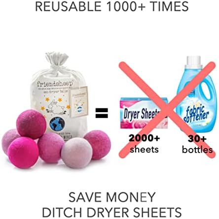 Friendsheep Wool Dryer Balls, Organic Reusable Fabric Softener Alternative - Image 3