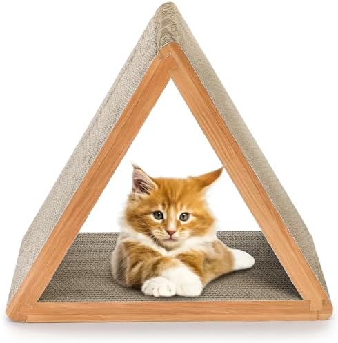 Nicunom 3-Sided Vertical Cat Scratching Post, Cat Scratcher Foldable, Triangle - Image 4