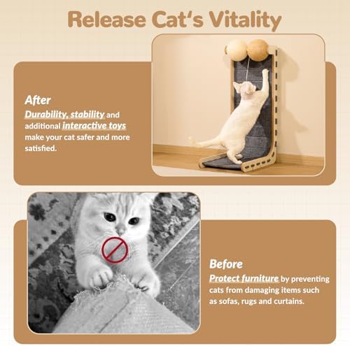 Felt Cat Scratcher for Indoor Cats, 28.4 Inch - Image 5