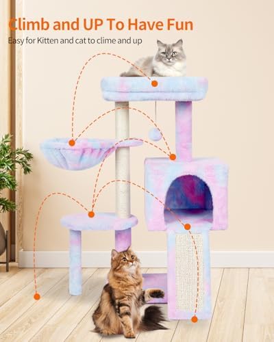 Cute Cat Tree Kitten Cat Tower Condo Furniture Scratching Posts Hammock - Image 4