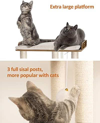 FourFurPets Modern Cat Tree for Large Cats, Full Sisal Cat Scratching Post - Image 4