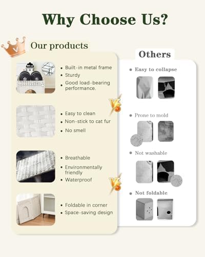 SETVSON Cat Houses for Indoor Cats Extra Large Double Cat Cave - Image 4