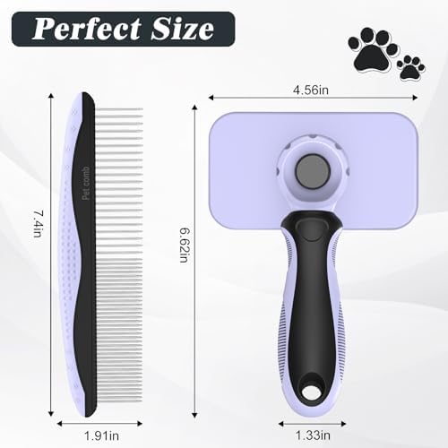 2PCS Self Cleaning Slicker Brush & Dog Comb - Image 7