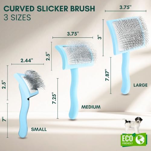 Pet Slicker Brush With Soft Massage Grooming Stainless Steel Pins - Image 5