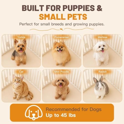 Dog Playpen Indoor with Door, 12-Panel 25.6" Tall Dog Play Pen, Easy-Assembly - Image 5