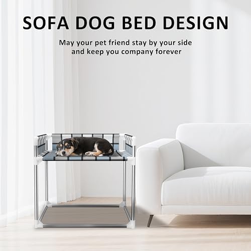 Bedside Cosleeper Dog Bed with Guardrail, 3-Fence Height Elevated Bed Dog - Image 3