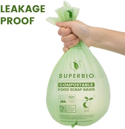 SUPERBIO 2.6 Gallon Compostable Food Waste Bags, 1 Pack - Image 7