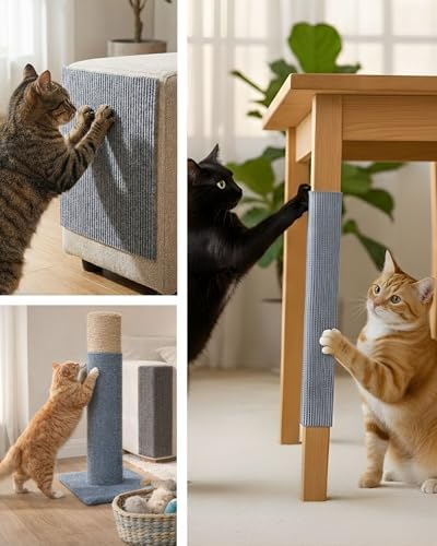 Corner & Wall Cat Scratch Mat, Self-Adhesive Trimmable Cat Scratcher, Wall - Image 4