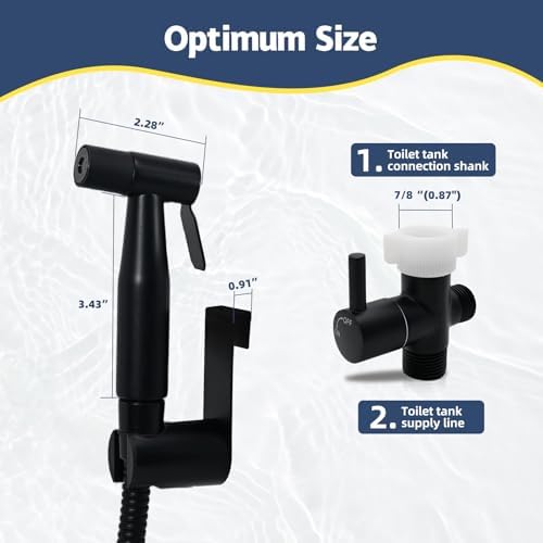 Handheld Bidet Sprayer for Toilet, Adjustable Water Pressure (Matte Black - Image 2