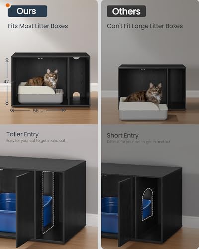 SONGMICS HOME Cat Litter Box Enclosure, Tool-Free Assembly - Image 5