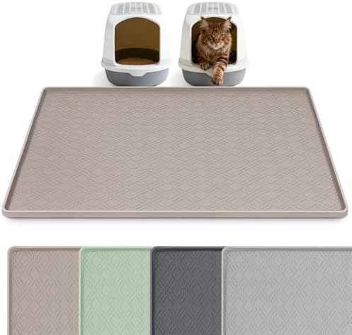 Silicone Cat Litter Mat 42" x 29" Cat Mat by Bartuke