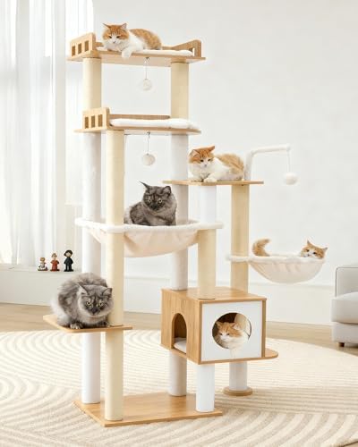 Heybly Cat Tree, 70.5" Wood Tall Cat Tower - Image 3