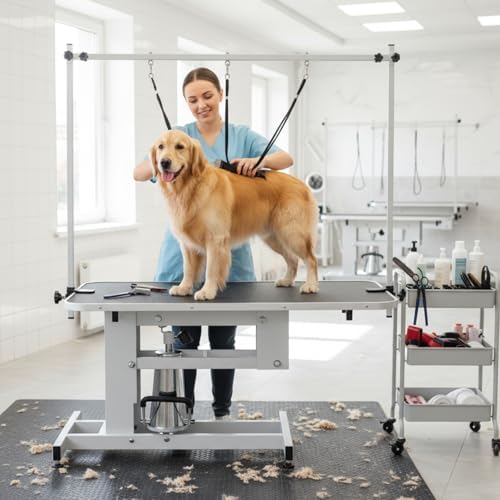 Garvee 43.3 in Hydraulic Pet Grooming Table, Professional Hydraulic Grooming - Image 5