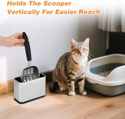 Universal Cat Litter Scoop Holder, Stainless Steel Scooper Caddy - Image 5
