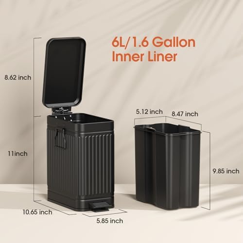 Small Trash Can with Lid, 1.6 Gal Dog Poop Trash Can - Image 6