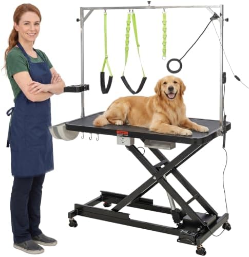 YORKING 50" Professional Electric Dog Grooming Table, Height Adjustable Pet by YORKING