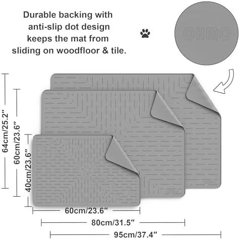 OHMO XL Cat Litter Mat, 37.5x25.2 Silicone Trapping Mat Grey - Image 5