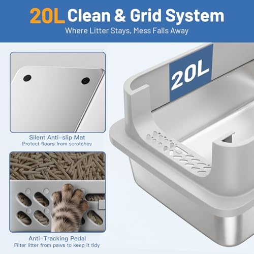 Jotesnew 2 Pack XL Stainless Steel Cat Litter Box - Image 5